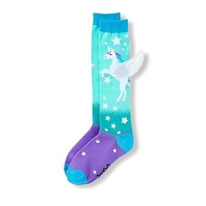 Girls Unicorn Knee High Socks With Wings
